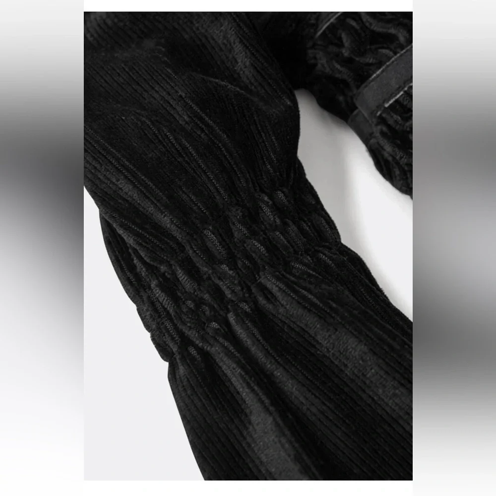 MATILDA JANE Just Imagine Andi Black Ribbed Velour Dress size 10 Girls
